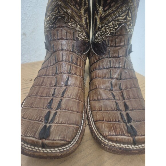 Alfa Boots Mens Size 7 Brown Leather Boots Western Square Toe Cowboy Ranch main image 7